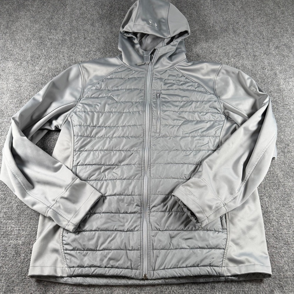 Under Armour Storm Jacket Mens XL Gray Hybrid Quilted Hooded Full Zip Puffer